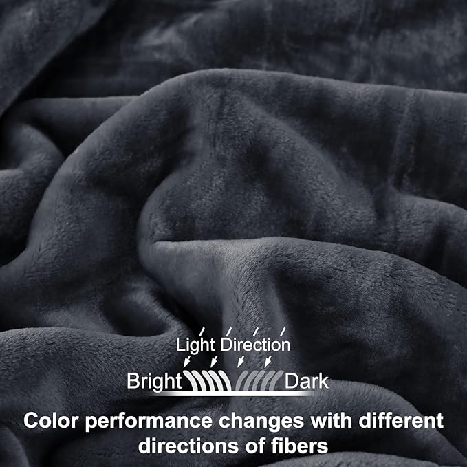 JYK Korean Style Mink Fleece Blanket King Size 4.4 LB, 1 Ply Extra Soft,Lightweight Breathable Plush Fuzzy Cozy King Blanket for Couch Sofa Bed Camping Room Décor, 85x95 Inches, Dark Grey