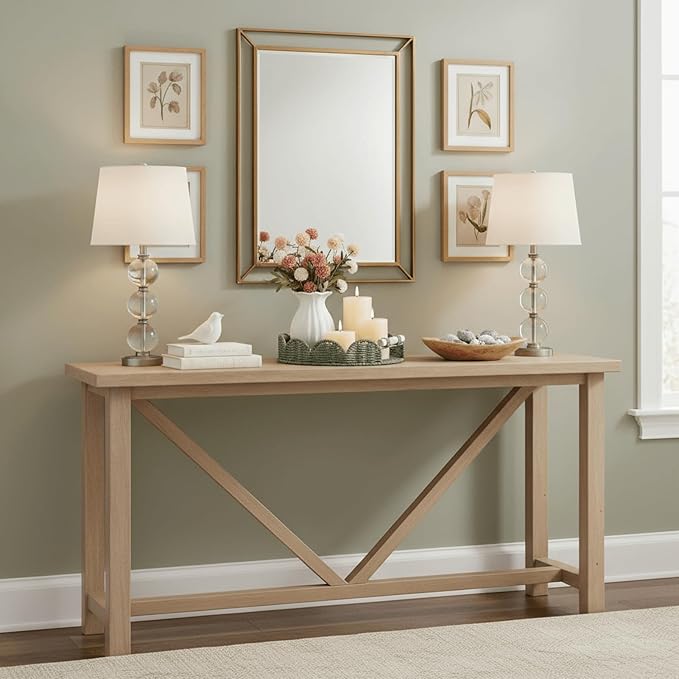 CubesLand Round Scalloped Decorative Centerpiece Tray for Coffee Table, Home Decor, Living Room - Green Tray w/Wooden Handle – Warm and Elegant for Holidays, Housewarmings - Candle Plate Holder