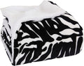 Elegant Comfort Luxury Ultra-Plush Velvet Touch Fleece Throw Soft, Sherpa-Backing Reversible Blanket for Bed, Sofa and Couch, (50 x 60"), Zebra