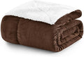 MOONLIGHT20015 Sherpa Blankets Queen Size - (Coffee, 90X90 Inches) Fuzzy, Soft and Wool/Fleece Blanket for Bed, Fluffy Blankets for Winter, Camping and Travel