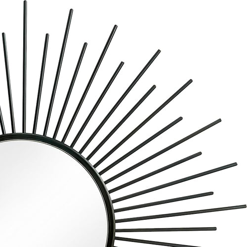 3 Pack Metal Mirrors for Wall Sunburst Wall Mirrors Home Décor Decorative Hanging Wall Art for Living Room Bedroom Entryway (Black2, Sunburst)