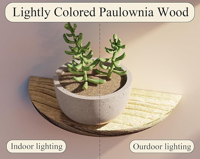 Solid Wood Half Round Floating Wall Shelves | Elegant Floating Shelves, Elevate Your Space. Perfect for Living Rooms, Bathrooms, Bedrooms, Offices, Children's Rooms