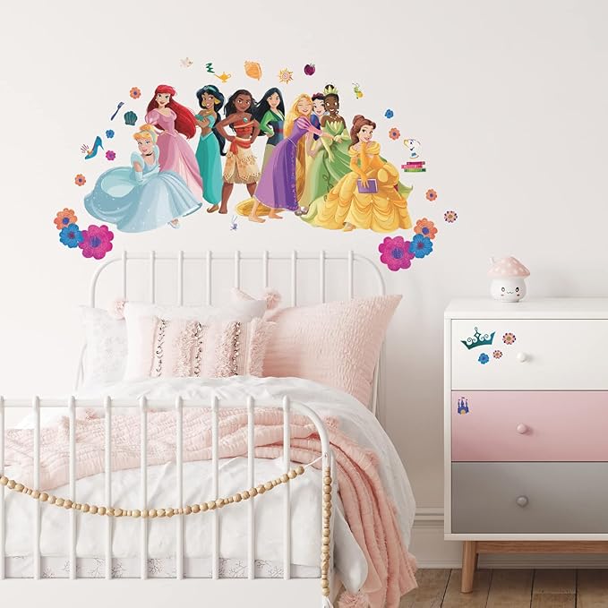 RoomMates RMK5330GM Disney Princess Flowers and Friends Giant Peel and Stick Wall Decals, Multi