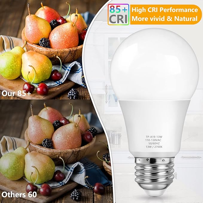 MAXvolador A19 LED Light Bulbs, 100 Watt Equivalent, Warm White 2700K, 1500 Lumens, E26 Base, Non-Dimmable, 13W Bright LED Bulbs, 4-Pack