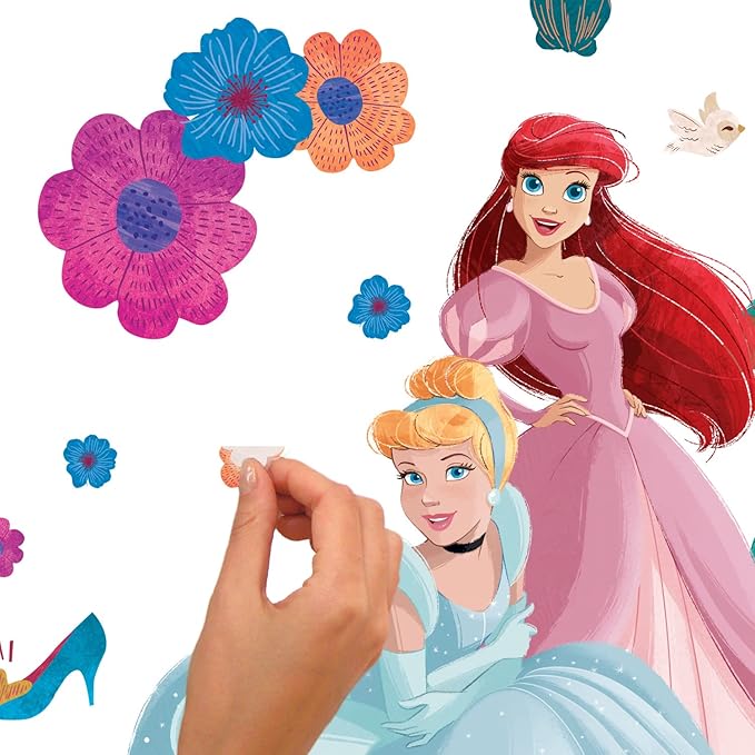 RoomMates RMK5330GM Disney Princess Flowers and Friends Giant Peel and Stick Wall Decals, Multi