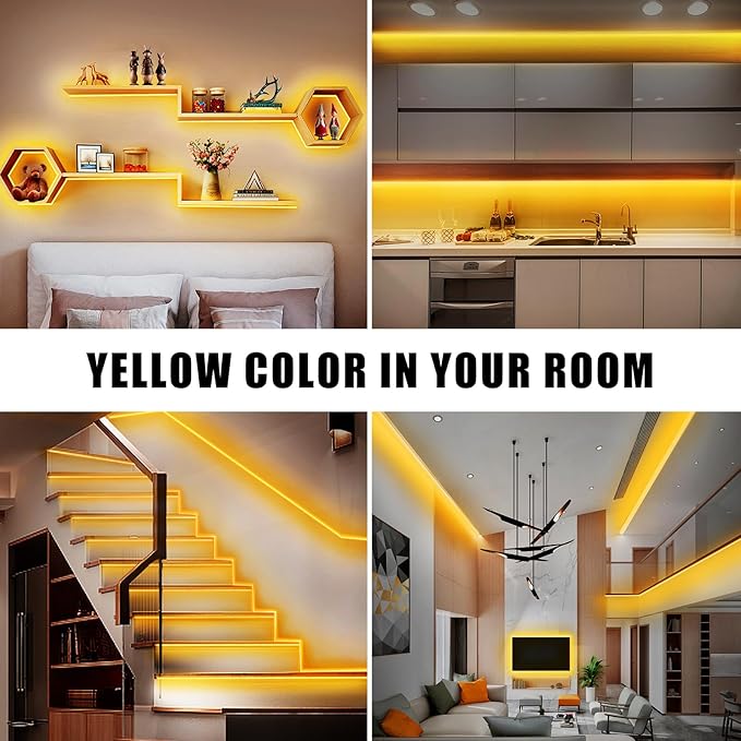White COB Led Strip Lights Max with RF Remote, 32.8ft 2700K Dimmable Ultra Bright Warm Color COB Light Strip, Adhesive Indoor COB Led Lights for Living Room, Shelf, Cabinet