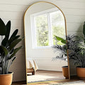 77x38 Inch Extra Large Arched Floor Mirror - Giant Gold Freestanding Mirror for Bedroom, Living Room, Dressing Room - Oversized Elegant Leaner Full Length Mirror for Home Decor