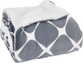 Elegant Comfort Luxury Ultra-Plush Velvet Touch Fleece Throw Soft, Warm, Cozy| Micromink Sherpa-Backing Reversible Blanket for Bed, Sofa and Couch, (50 x 60), Bloomingdale Grey
