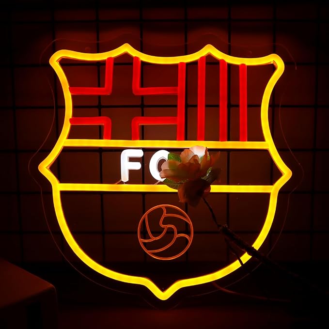 Football Sports Neon Signs for Wall Decor，FC LED Neon Lights for Bedroom、Man Cave，Birthday、Christmas Gifts for Boys