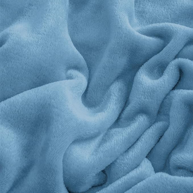 BEDELITE Flannel Sheets Queen Size Forever Blue - Super Soft Fleece Sheets Set Fluffy Extra Plush, 4 Piece(Include Fitted Sheet, Flat Sheet, 2 Pillowcases)