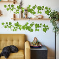 4 Pack Green Leafy Vine Wall Decals, Green Plants Leaves Wall Stickers for Kitchen Bedroom Living Room Bathroom Wall Decor