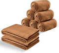 MOONLIGHT20015 Fleece Blanket Queen Size 8 Pack - Super Soft Fuzzy Camel Throw Blanket for Couch and Sofa, Lightweight Luxury 400 GSM Microfiber Bed Blankets and Throws, 90 x 90 Inches (Queen)