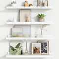 Floating Picture Ledge Shelves Set of 4, 24 Inch Shelves with Lip - Large Nursery Book Shelf for Toys Storage, Kids Bookshelf, Living Room, Bedroom Decor Frames