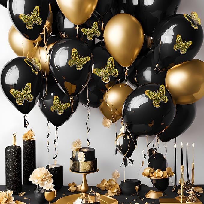Gold Butterfly Wall Sticker - 60pcs Butterflies Mural Wall Stickers for Home Room Decoration, Brithday Wedding Party Festival Decorations Reusable Removable Decor
