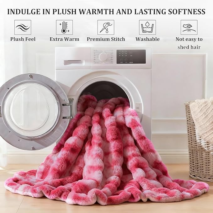 Faux Fur Twin Blanket for Couch, 1000 GSM Cozy Fuzzy Fluffy Soft Plush Thick Bubble Sherpa Blanket for Sofa Bedroom Living Room, Mothers Day Birthday Gifts for Women Home Decor