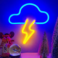 Neon Sign LED Cloud Lightning Neon Signs for Wall Decor Hanging Neon Light Battery or USB Powered Light Up Neon Lights for Bedroom Aesthetic Kids Room Living Room Bar Party Christmas Wedding Yellow