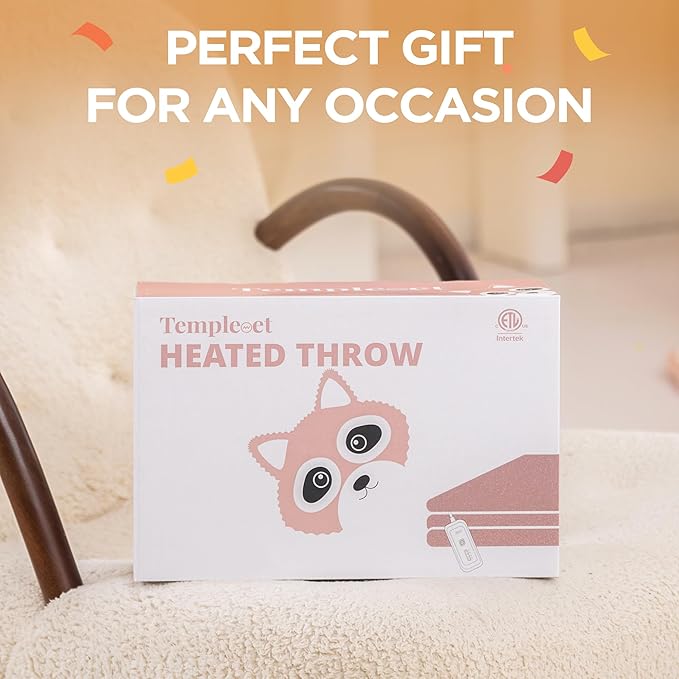 Heated Blanket Electric Throw 50" x 60" -Heated Throw Blanket with 4 Heating Levels & 3 Hours Auto Off,Machine Washable,ETL & FCC Certification(Candy Pink)