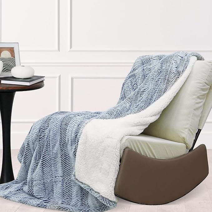 Heated Blanket Electric Blanket 50" x 60" - Cozy Soft Heated Throw with 5 Heating Levels & 3 Hours Auto Off,Machine Washable,ETL & FCC Certification(Frosty Blue)