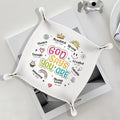 Christian Gifts - God Says You Are Bible Verses,Religious Gifts for Women，PU Leather Catchall Beside Caddy Nightstand Organizer Tray for Jewelry Rings Watches and Accessories, 7.87x7.87in