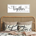 And So Together They Built A Life They Loved Sign Wall Decor 40"X15" Bedroom Above Over Bed Large Wood Framed Love Quotes for Couple Wall Hanging Art (White)