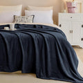 Fleece Blanket Queen Size, Silky Flannel Fuzzy Blankets for All Season, Cozy & Lightweight, Perfect for Couch, Bed, Sofa, 90" x 90", Navy Blue, Queen