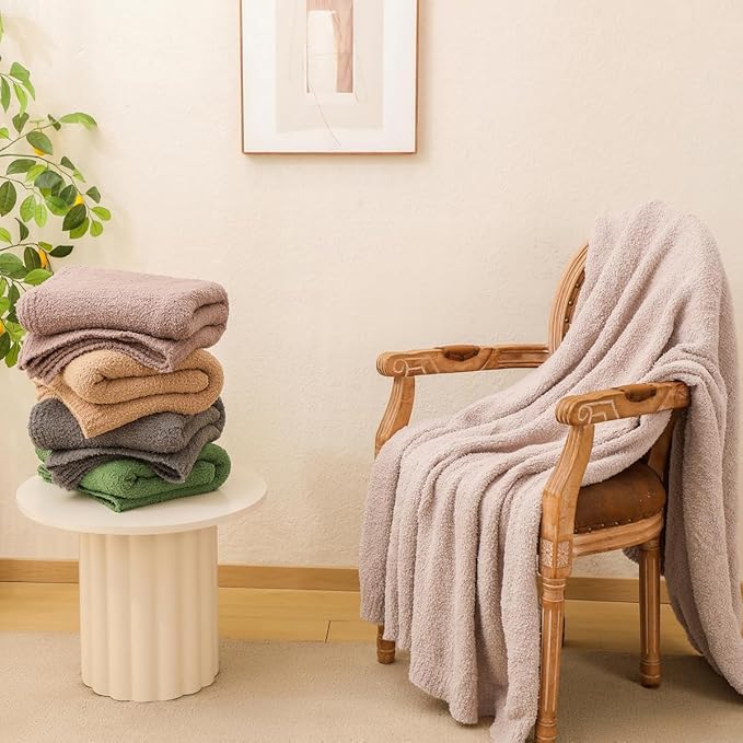 bearberry Super Soft Fluffy Throw Blanket Lightweight Cozy Warm Bed Blankets for Couch Bed Sofa All Season (Avocado Green, 60”x80”)