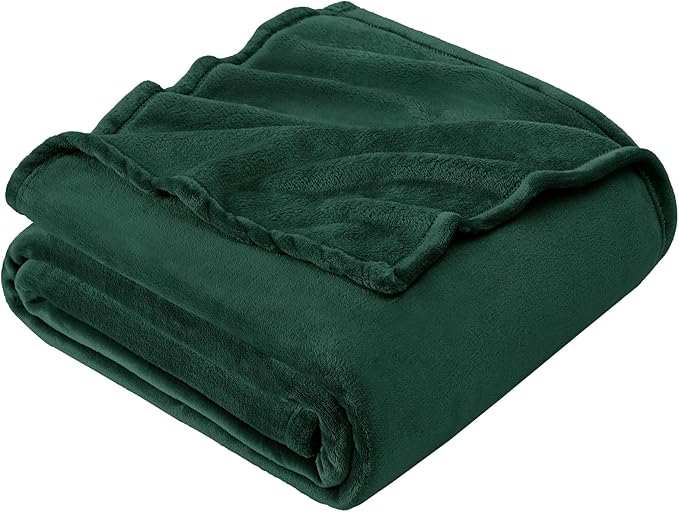 Hansleep Fleece Blanket for Couch Dark Green, Super Soft Flannel Fuzzy Throw Plush Cozy Blanket for All Seasons, Dark Green, Throw 50x60 Inches