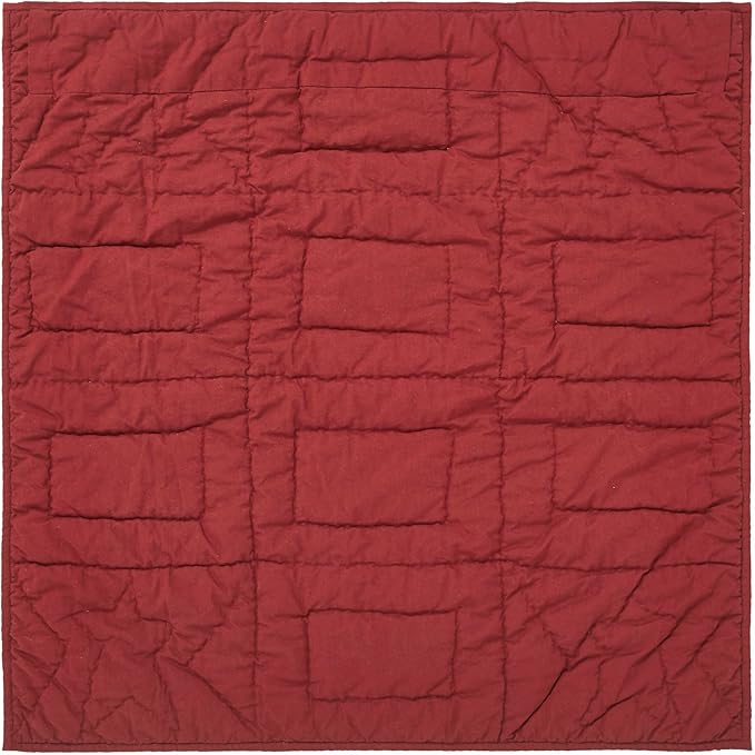 VHC Brands Connell Quilted Lap Throw 30Wx30L, Bedroom and Living Room Decor, Blanket, Cotton, Connell Collection, Square 30x30, Burgundy