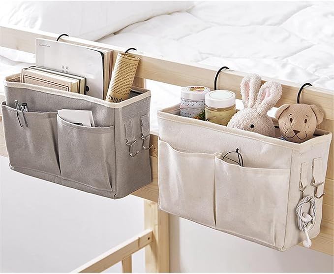 Bedside Caddy, Hanging Storage Organizer Bed Organizer Hanging Pocket Side of Bed Storage Pouch Dorm Bed Storage for Books Mobile Phones (-3117230063811)