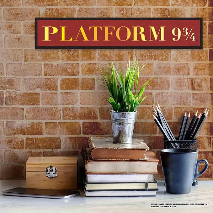 Harry Potter Platform 9 3/4 Wood Wall Decor - Fun Harry Potter Sign for Bedroom or Movie Room