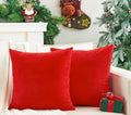 Pack of 2 Christmas Red Pillow Covers 20x20 Inch Decorative Throw Pillow Cover, Velvet Pillowcases for Couch Sofa Bed, Home Boho Decor, Modern Soft Cushion Covers