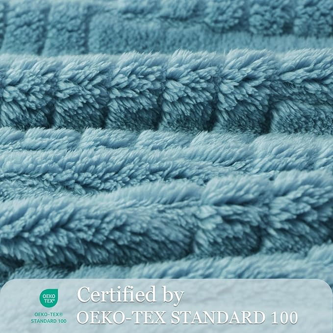 Whale Flotilla Lightweight Fleece Throw Blanket for Couch, Fuzzy Soft Blankets with Decorative Jacquard Pattern for All Season, Warm and Fluffy, 50x60 Inch, Slate Blue