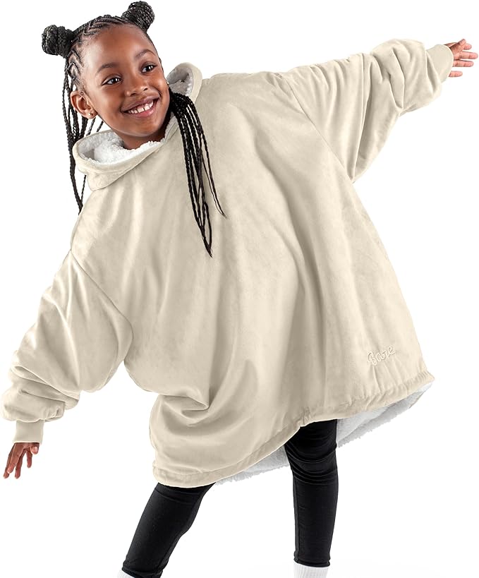 Bare Home Wearable Blanket Hoodie - Soft Plush Sherpa - Warm and Cozy - Oversized Wearable Blanket - Adult & Kid Sizes