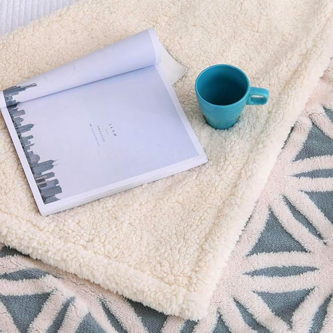 LOMAO Sherpa Fleece Blanket Easter Gifts for Mom Cozy Soft Throw Blanket for Women Men Dual Sided Couch Sofa Bed Blanket (Light Blue,51x63 inch)