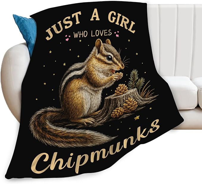 Chipmunk Blanket for Girls Women Boys Men Adults Kids Soft Cozy Fleece Tamias Squirrel Throw Blankets Gifts Warm Flannel Plush Lightweight Decor for Couch Bed Sofa 80"X60"