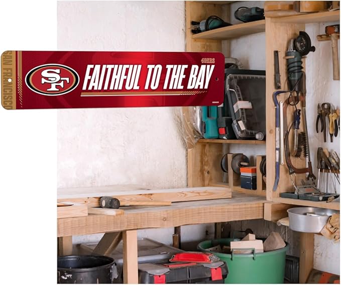 Rico Industries NFL Football Metal Street Sign 4" x 15" Home Décor - Bedroom - Office