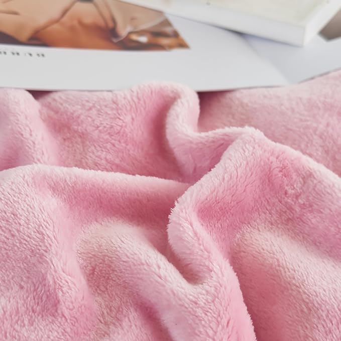 Ultra Soft Fleece Blankets Queen Size, Flannel Fleece Blanket Warm Plush Cozy Blankets for Bed, Fuzzy Soft Blanket for Sofa, Couch, Travel, Camping, 90" X 90", Pink