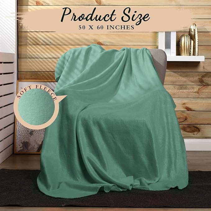 24 Packs Fleece Throw Blanket Soft Warm Lightweight Fleece Blanket Cozy Throw Bulk for Bed Couch Sofa Home Office Wedding Gifts Suitable for Seasons, 50 x 60 Inches(Lake Blue)