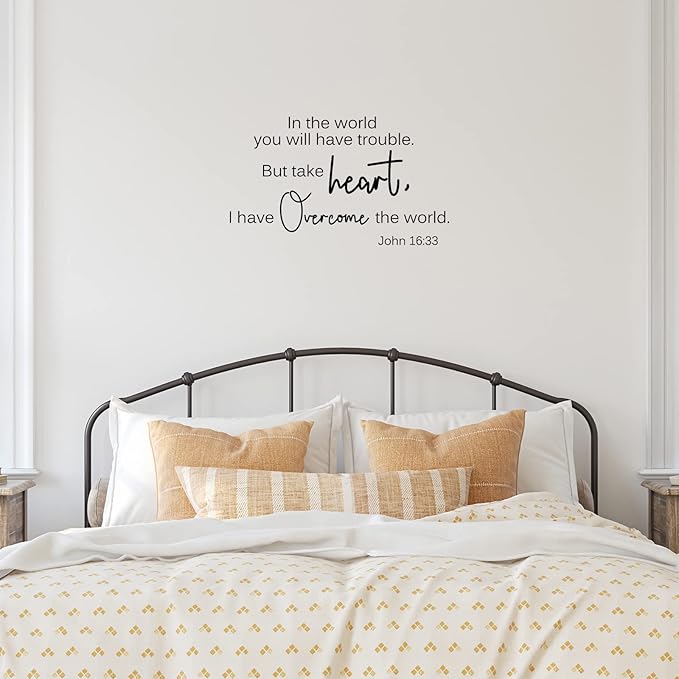BBTO Bible Verse Wall Stickers Inspirational Quote Wall Decals Religious Motivational Scripture Sticker Peel and Stick for Bedroom Living Room Office Bathroom(Encourage One Another)