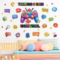 Things I Can Control Watercolor Game Wall Decal, Psychologically Inspirational Quote Vinyl Wall Sticker, Removable Gamer Self Affirmation Artwork for School Classroom Playroom Game Room Decor