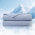 Cozy Bliss Cooling Dual-Sided Blanket for Hot Sleepers, Q-Max>0.46 Lightweight Soft Breathable Bed Blanket, Double Side Cooling Throw for Night Sweats (Denim Blue, 80"x90")