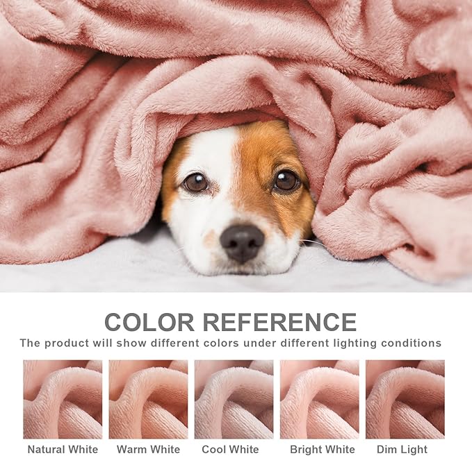 Hansleep Fleece Dusty Pink Throw XL Blanket, Super Soft Flannel Fuzzy Plush Cozy Blanket for All Seasons, Dusty Pink, Throw XL 50x70 Inches