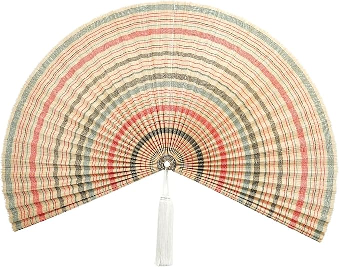 CHICVILLAGE Bamboo Wall Fan Decor - 47” Handmade Woven Bamboo Wall Hanging Fan, Large Japanese Fan Wall Decor for Above Bed, Boho Natural Asian Wall Art, Lightweight & Easy to Hang (Boho Folding Asian Style)