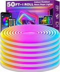 AILBTON 50Ft Neon Rope Lights,Flexible Led Rope Lights Control with App/Remote,Multiple Modes Rope Lights,IP65 Outdoor RGB Led Neons Lights,Music Sync Gaming Led Neon Light Strip for Bedroom Decor
