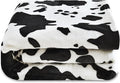 Softan Fleece Blanket - Black White Cow Print Throw Blanket - Fuzzy Lightweight Super Soft Microfiber Flannel Blankets for Couch, Bed, Sofa - Ultra Luxurious Warm and Cozy for All Seasons (90"×90")