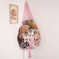 Stuffed Animal Hammock Corner Hanging Net for Stuff Animal Storage Macrame Plush Toy Holder-Perfect for Tiny Space Walls-Kid Bedroom Decor Nursery Playroom Organizer (Light Pink XL)