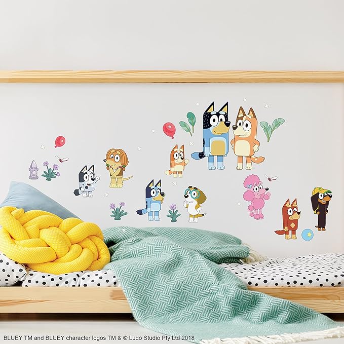 RoomMates Bluey Family and Friends Peel and Stick Wall Decals, RMK5457SCS
