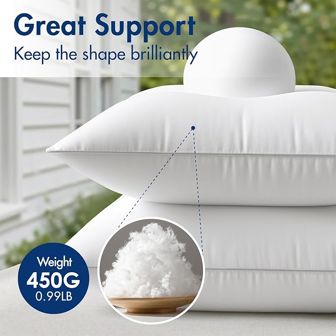 MIULEE Pack of 4 12x20 Outdoor Pillow Inserts, Waterproof Decorative Rectangle Throw Pillow Inserts for Patio Sofa Garden Porch Couch