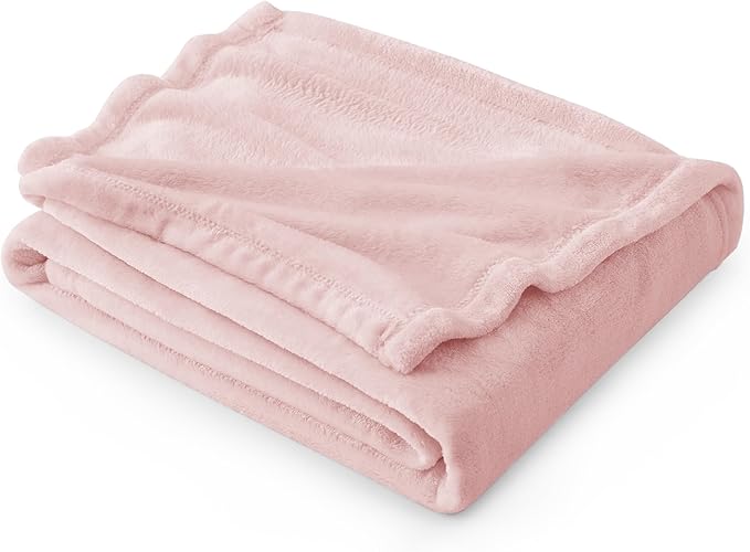 Bedsure GentleSoft Pink Throw Blanket for Couch - 300GSM Soft Cozy Fleece Blankets for Home Decor Gifts, 50x60 Inches