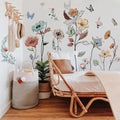 Runtoo Boho Flower Wall Decals Simple Wildflower Floral Wall Stickers for Girls Bedroom Nursery Home Decor